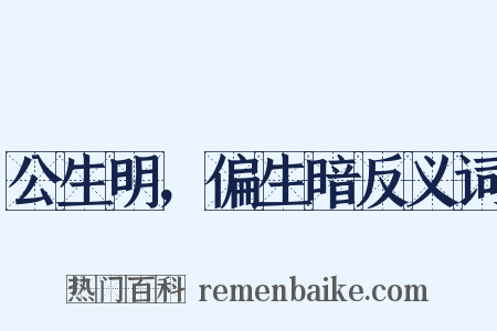 公生明，偏生暗反义词是什么意思的图片